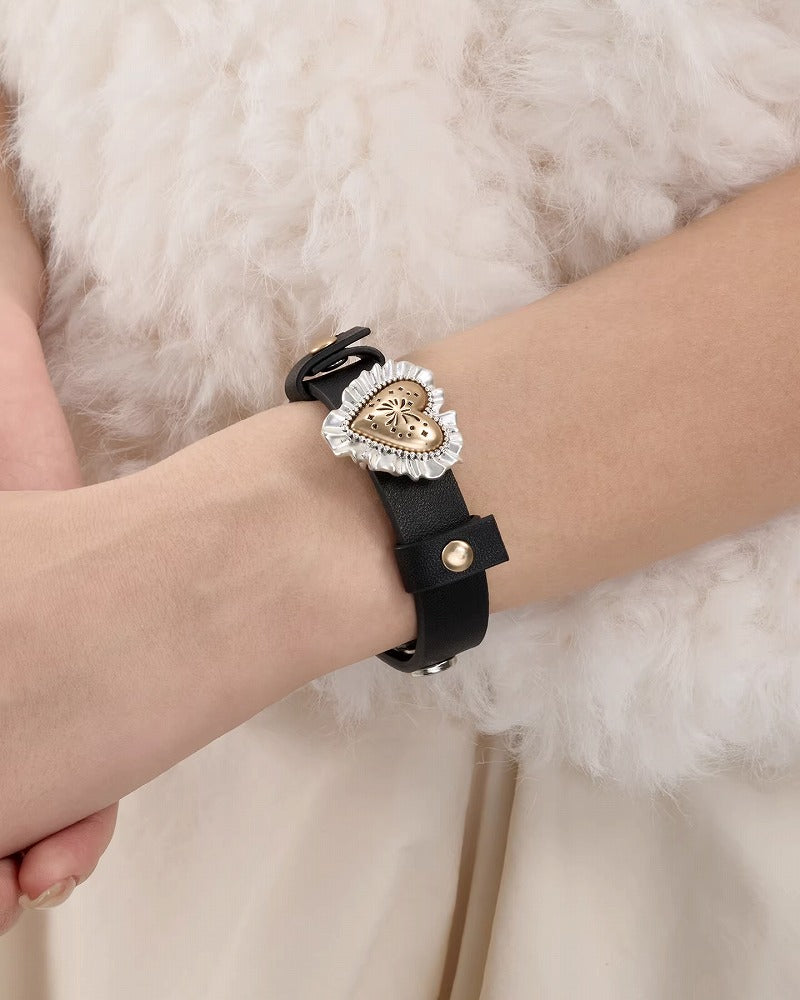Fireworks Heart Leather Bracelet