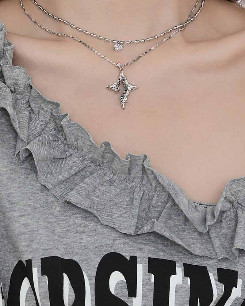 Aurora Four-Pointed Star Layer Necklace