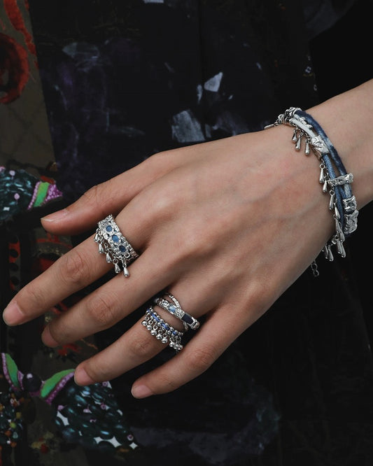NG ok 1STXULIE "Miao" tassel ring, niche design new Chinese Miao women's jewelry, 925 sterling silver index finger ring
