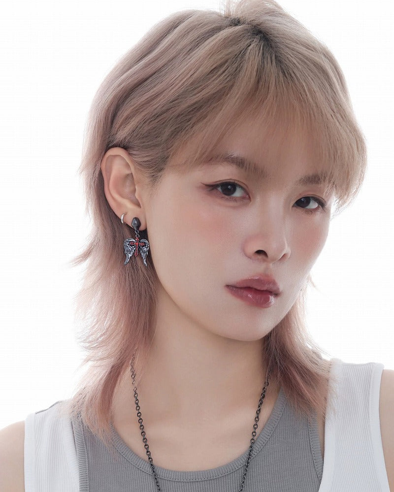 Crimson Wings Cross Earrings 02