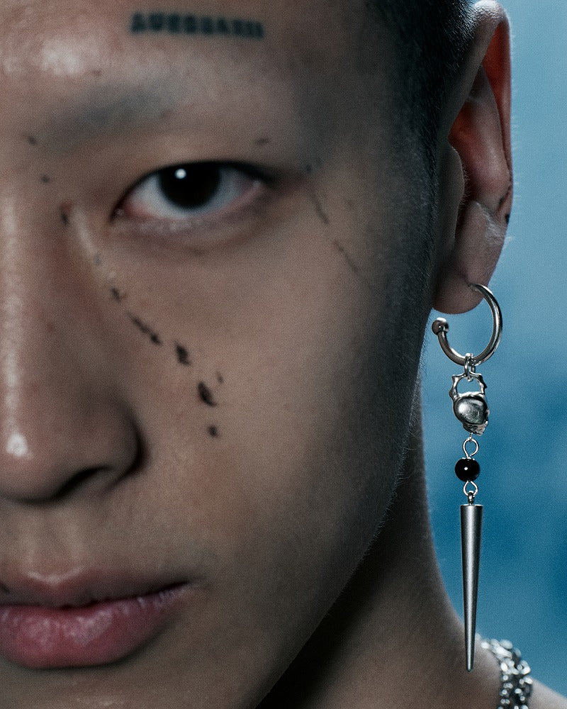 Deep Sea Echo Skull Black Earrings 01