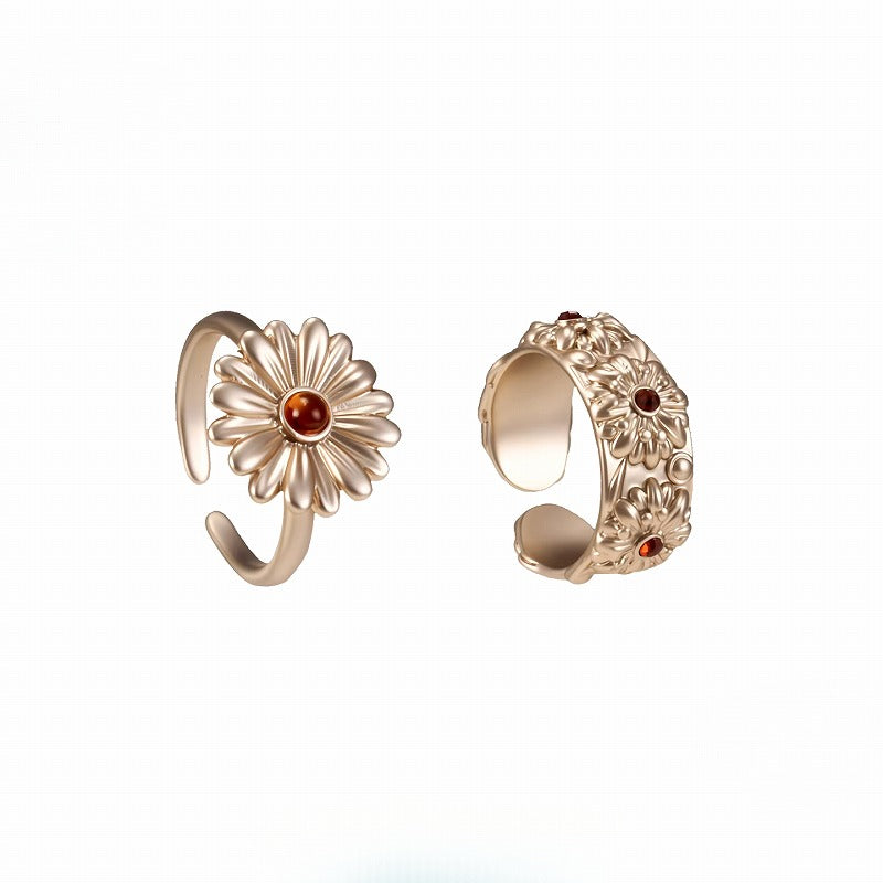 Daisy In the Heart Open Ring