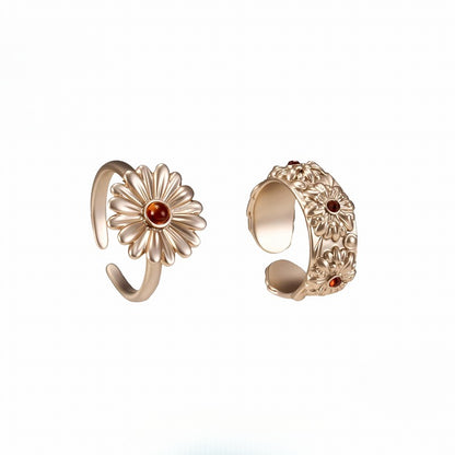 Daisy In the Heart Open Ring