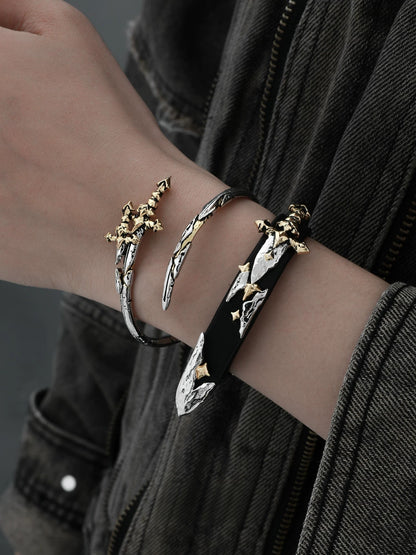 Knight Sword Leather Bracelet