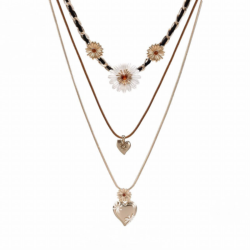 Daisy In the Heart Layer Necklace