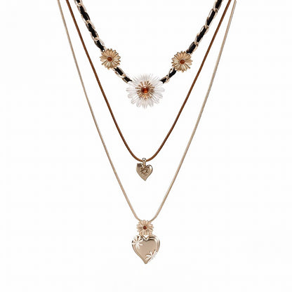 Daisy In the Heart Layer Necklace