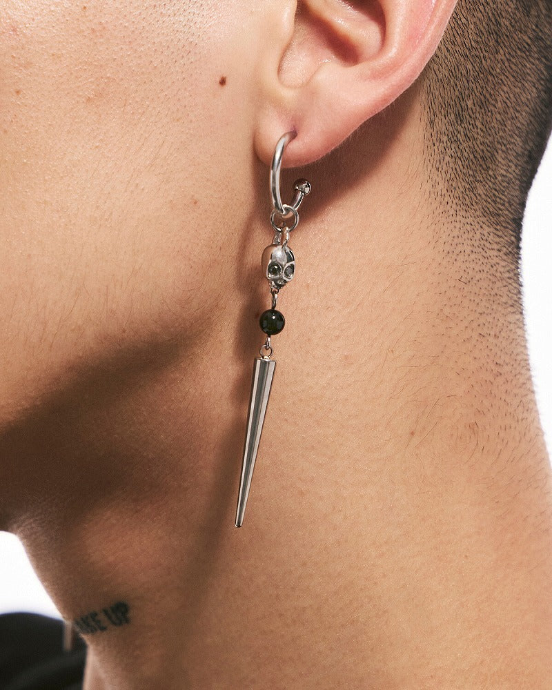 Deep Sea Echo Skull Black Earrings 01