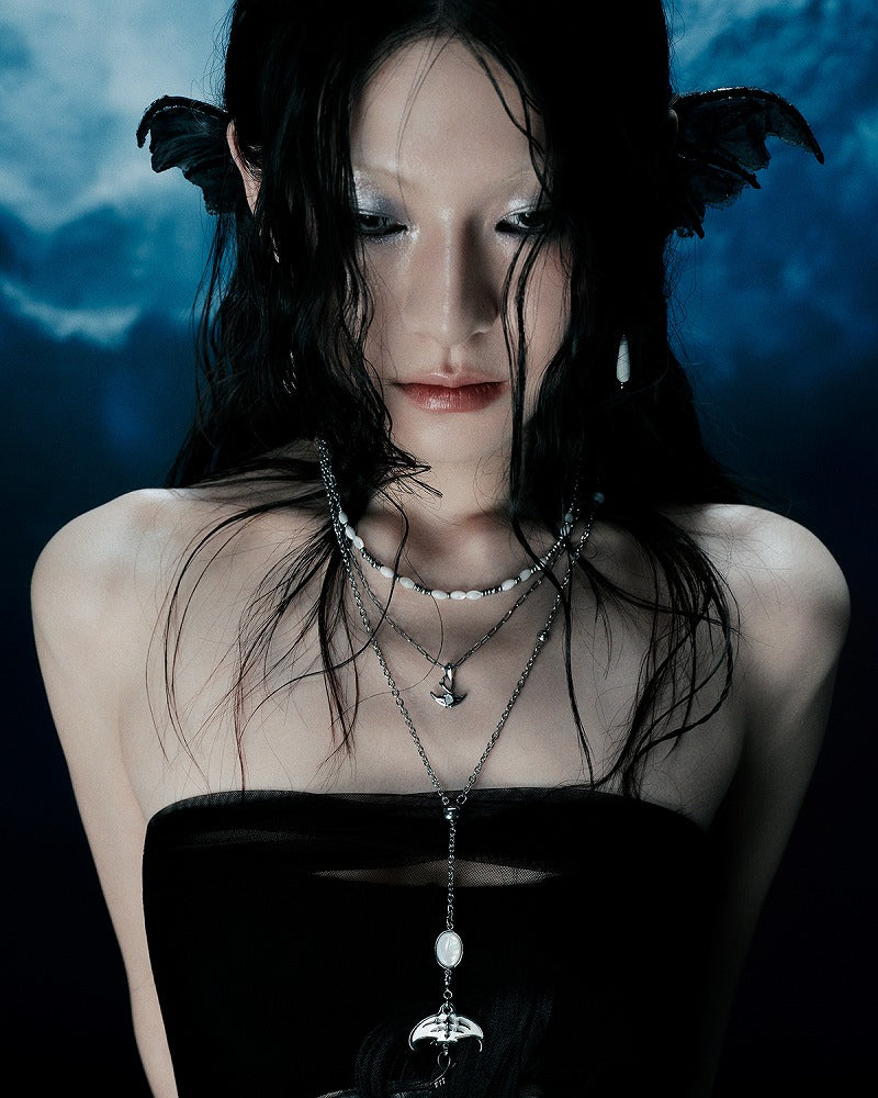 Deep Sea Echo Fritillary Manta Necklace