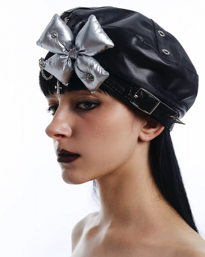 Bow Cross Retro Beret
