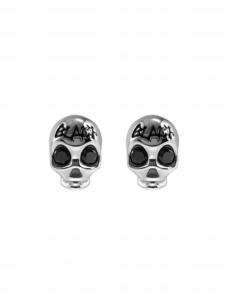 Deep Sea Echo Skull Black Earrings 02