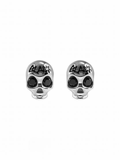 Deep Sea Echo Skull Black Earrings 02