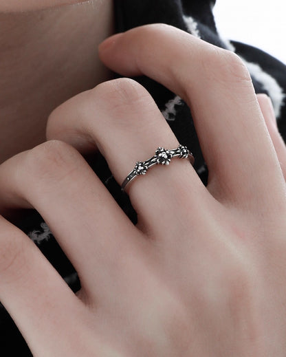 Distressed Iris Open Ring