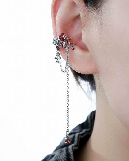 Skeleton Dark Rose Asymmetrical Cuffs