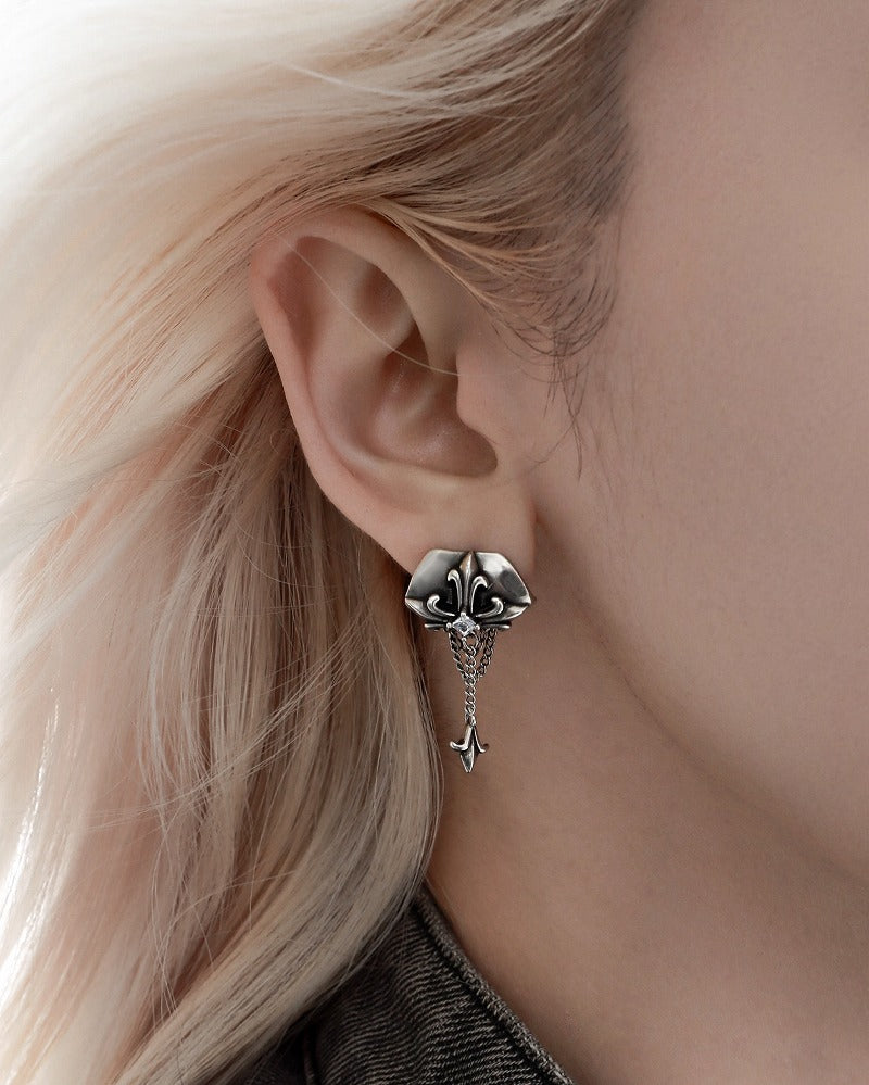 Distressed Iris Tassel  Earrings