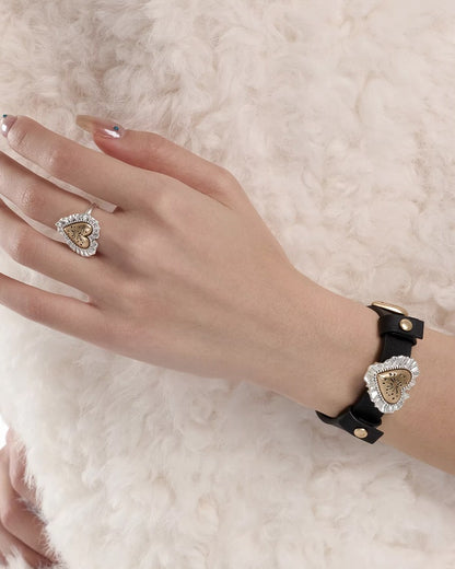 Fireworks Heart Leather Bracelet