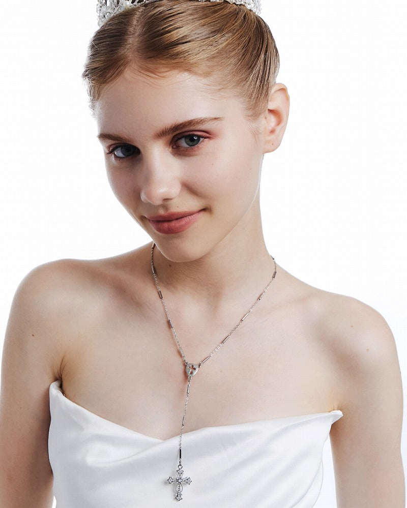 Venus Cross Tassel  Necklace