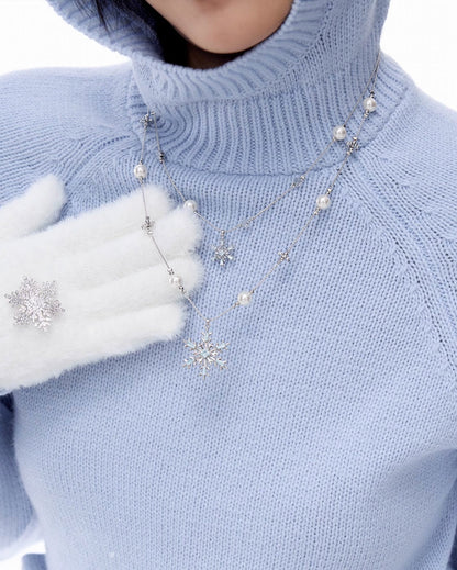 Snowflake Layer Pearl Necklace