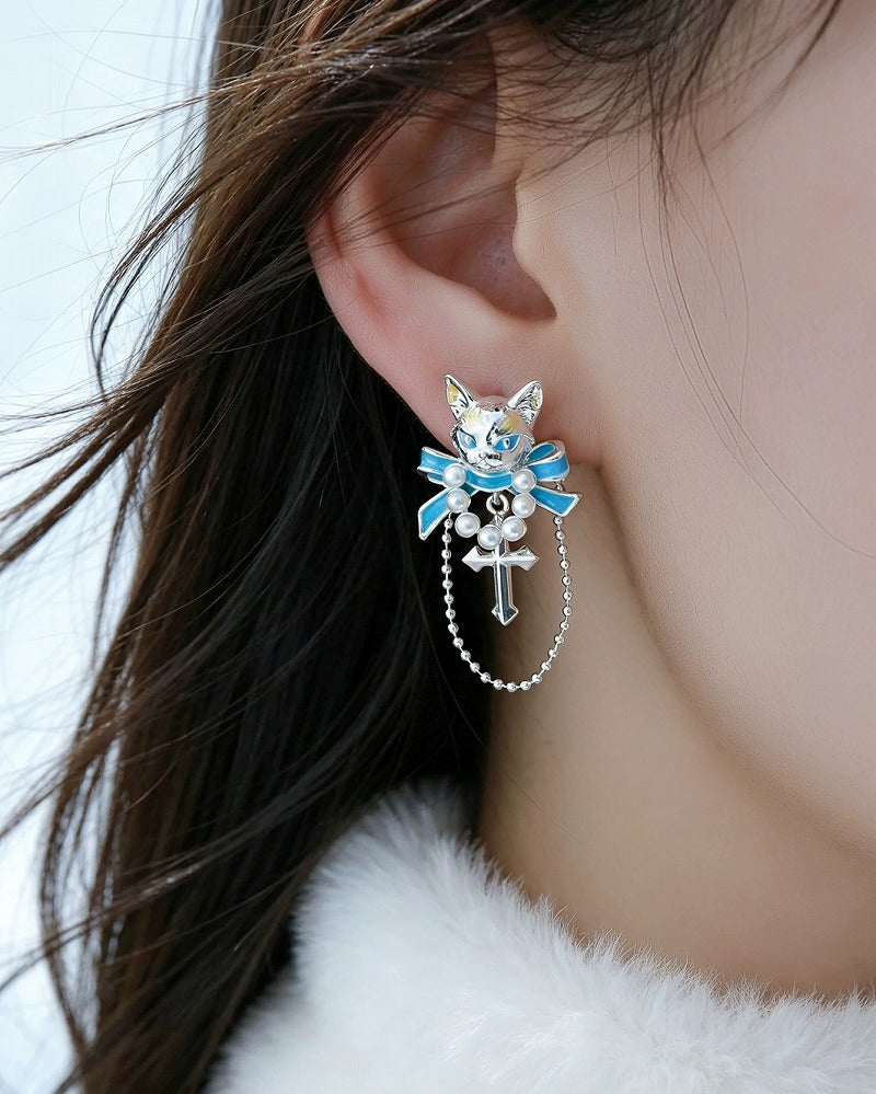 Meow Egyptian Pharaoh Cat Earrings 01