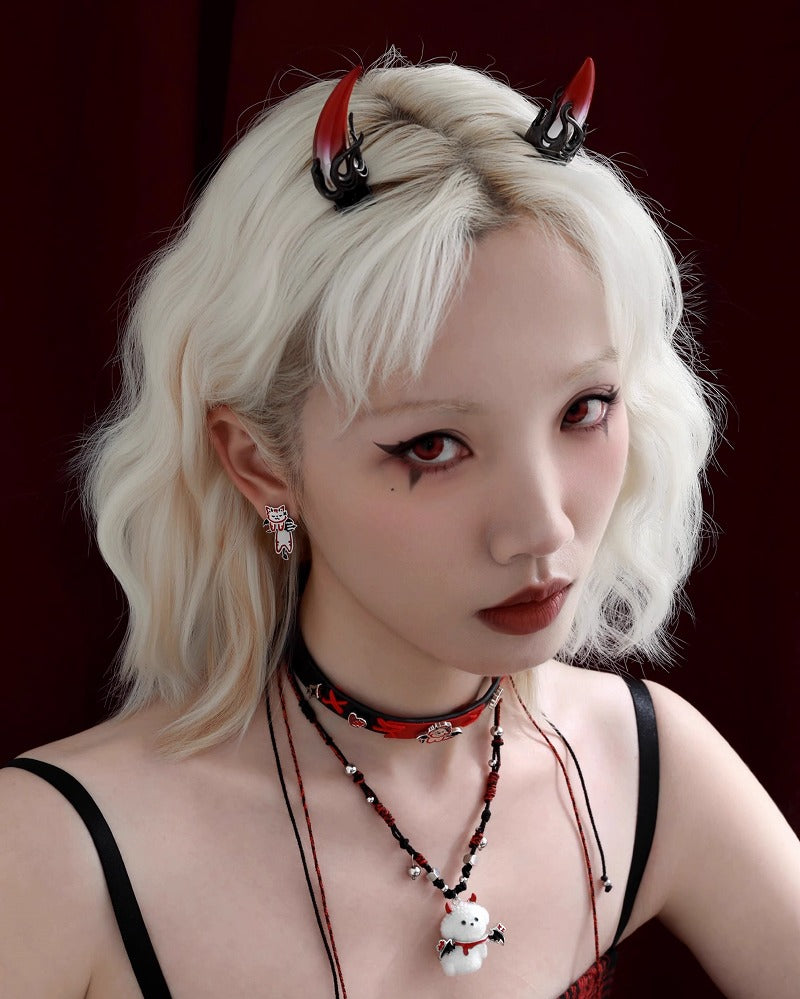 Devil Cat and Dog Horn Hair Clips