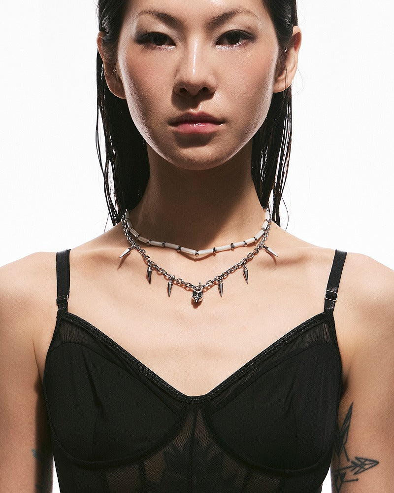 Deep Sea Echo Skull Layer Necklace