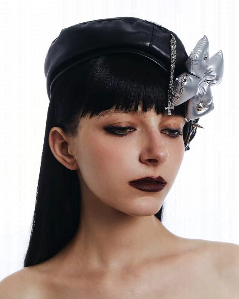Bow Cross Retro Beret