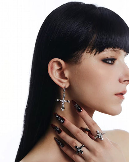Divine Prayer Cross Earrings