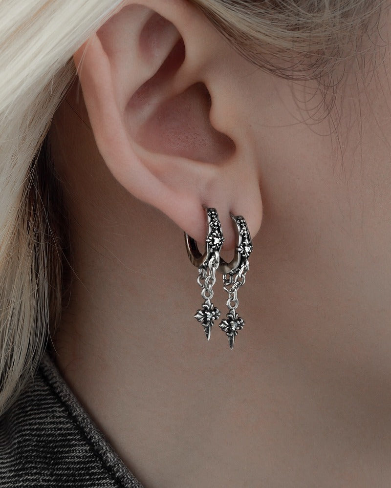 Distressed Iris Earrings