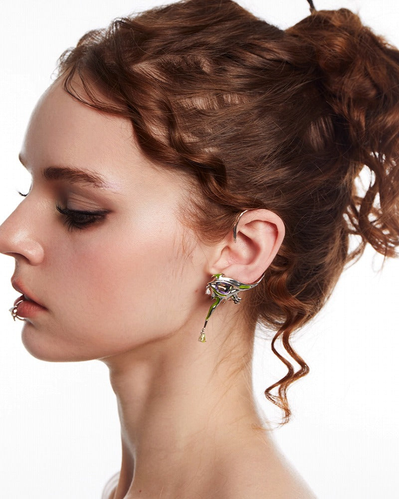 Liao Zhai Green Moonlight Earring 02