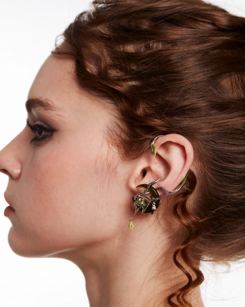 Liao Zhai Green Moonlight Earring 03