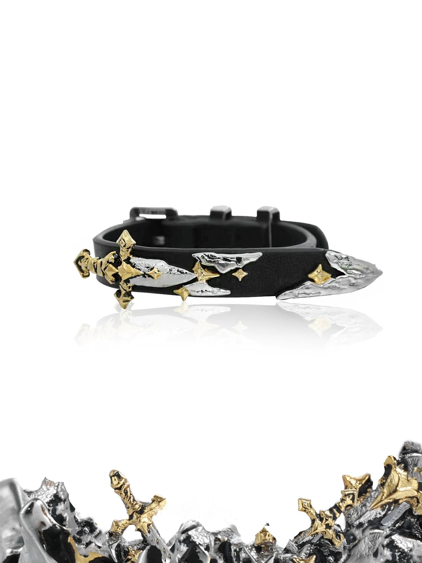 Knight Sword Leather Bracelet