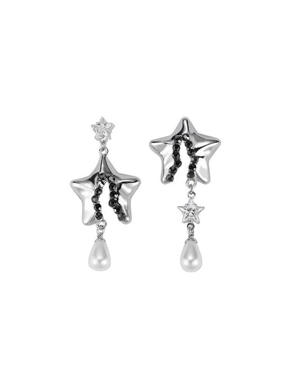 Aurora Pentagram Star Asymmetrical Earrings
