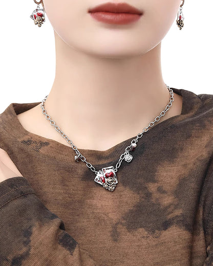 Playing Card Rose Necklace