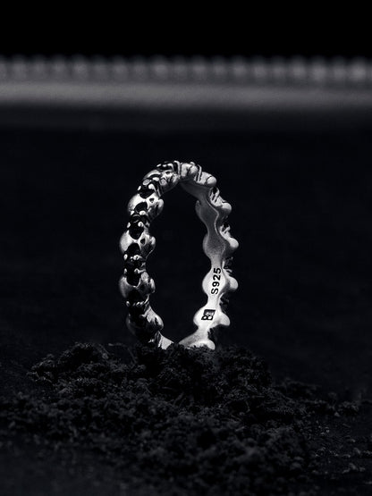 Mini Punk Skull Black Ring