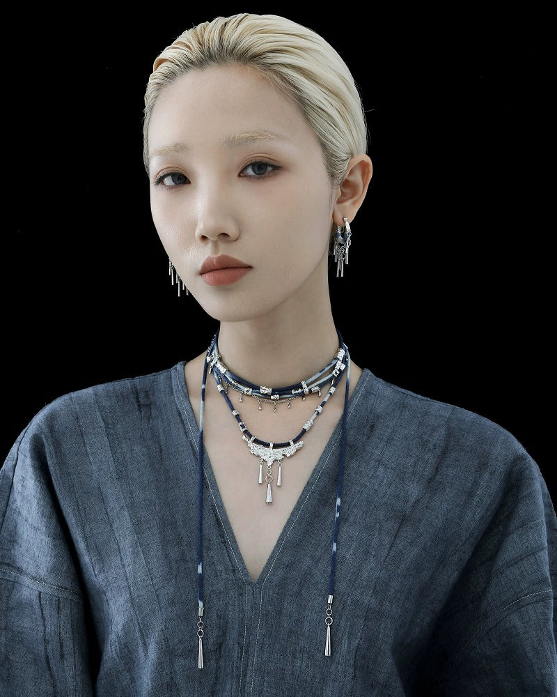 NG ok 1STXULIE 'Miao' braided cord necklace, niche new Chinese design women's necklace, collarbone accessory, necklace
