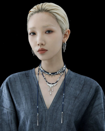 NG ok 1STXULIE 'Miao' braided cord necklace, niche new Chinese design women's necklace, collarbone accessory, necklace