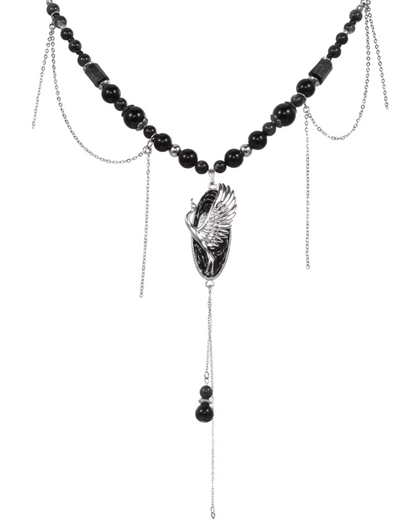 Floating Crane Tassel Necklace