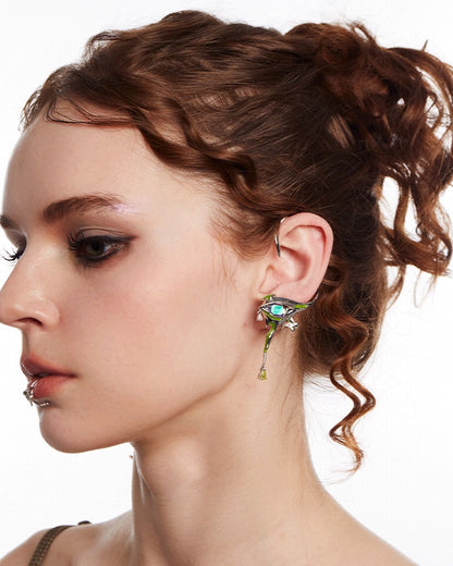 Liao Zhai Green Moonlight Earring 02