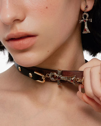 Key of Life Cross Choker 02