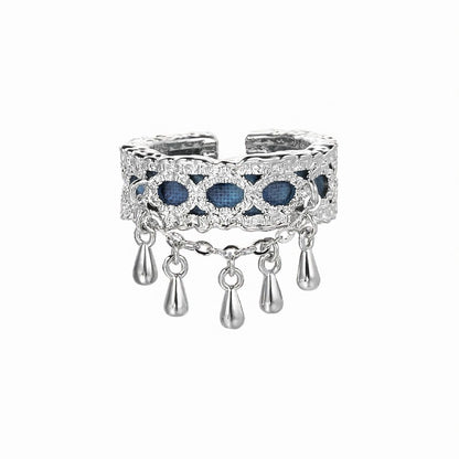 NG 1STXULIE "Miao" sterling silver ring, niche design new Chinese Miao women's jewelry, 925 open index finger ring