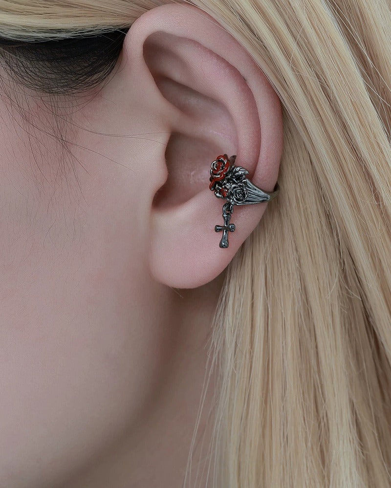 Skeleton Dark Rose Asymmetrical Cuffs