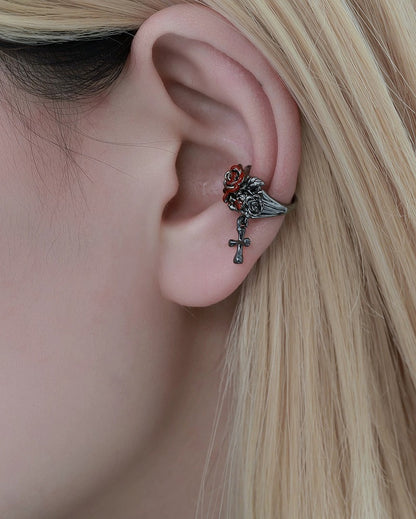 Skeleton Dark Rose Asymmetrical Cuffs