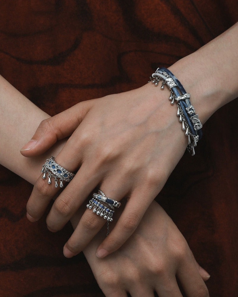 NG ok 1STXULIE "Miao" tassel ring, niche design new Chinese Miao women's jewelry, 925 sterling silver index finger ring