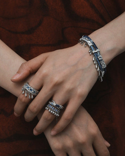 NG ok 1STXULIE "Miao" tassel ring, niche design new Chinese Miao women's jewelry, 925 sterling silver index finger ring