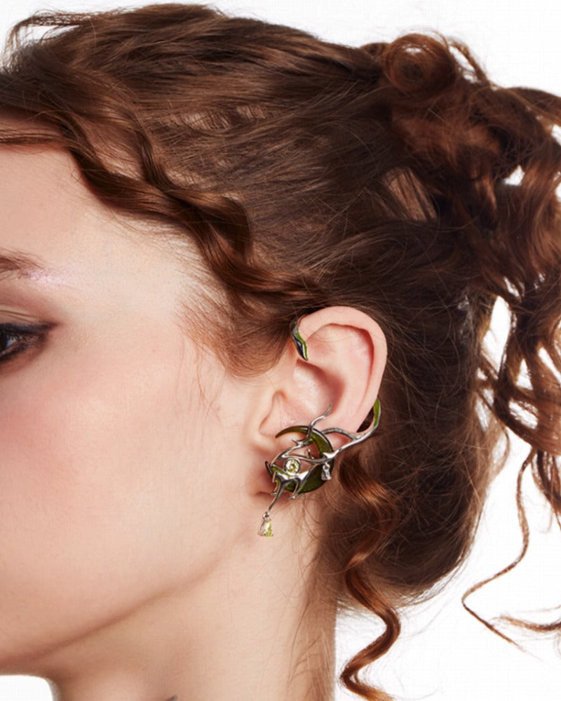 Liao Zhai Green Moonlight Earring 03