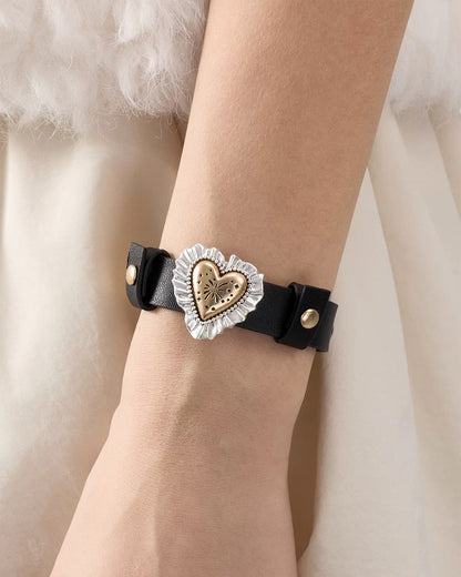 Fireworks Heart Leather Bracelet