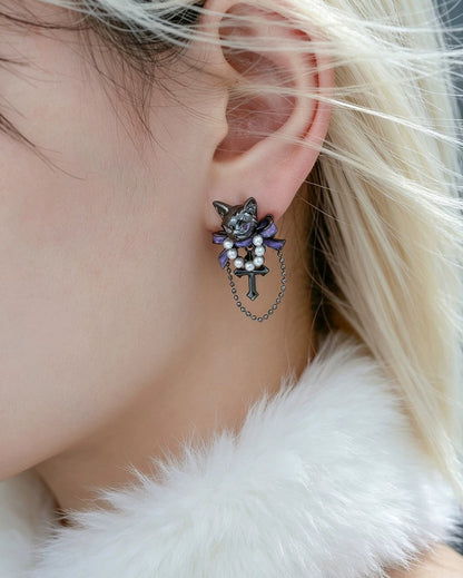 Meow Egyptian Pharaoh Cat Earrings 01