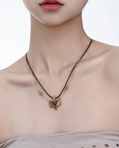 Basic Angel & Devil Wing Heart Necklace