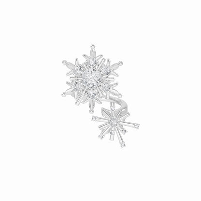 Winter Love Song Snowflake Open Ring
