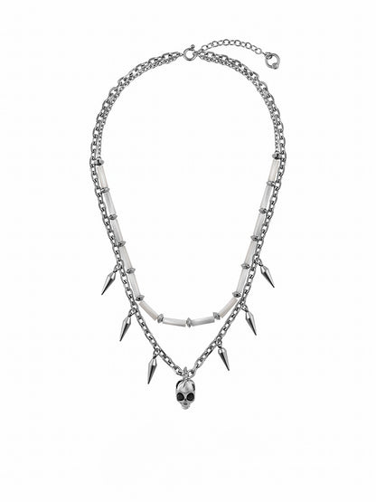 Deep Sea Echo Skull Layer Necklace