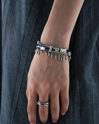 NG 1STXULIE "Miao" sterling silver ring, niche design new Chinese Miao women's jewelry, 925 open index finger ring